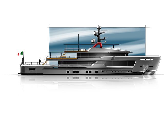 Alfarosso, the new Explorer Yacht  by CRN and Francesco Paszkowski Design.<br />