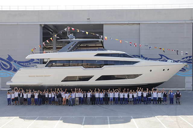 Launch of the first Ferretti Yachts 850:the boldest and most beguiling flybridge. <br />