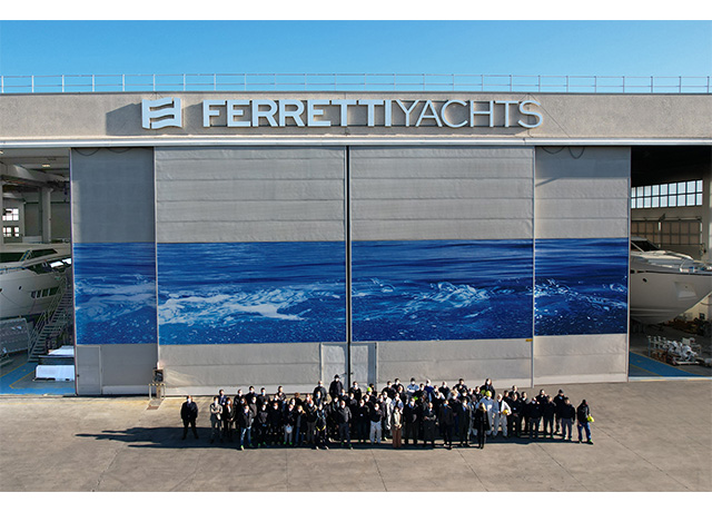 The Cattolica shipyard launches Ferretti Yachts 780 Club B: number 36. <br />
 