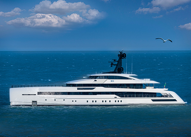 The CRN M/Y RIO Superyacht undergoes her first sea trial.