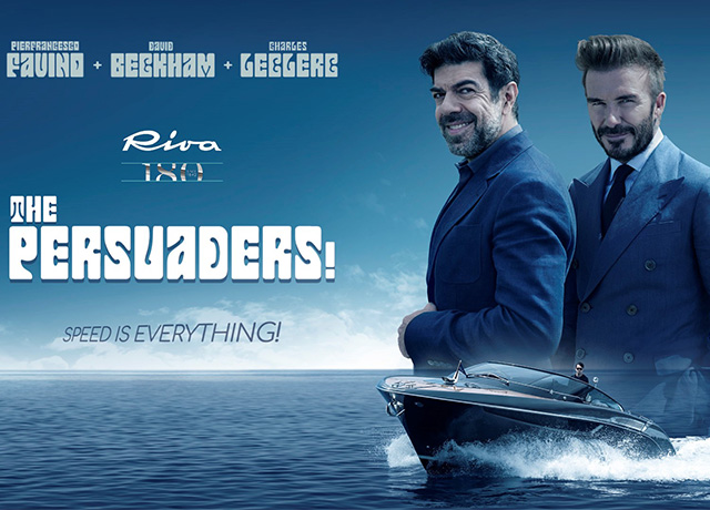 “Riva The Persuaders!”: le court-métrage pour le 180e anniversaire de la marque est un film d'action de grand classe avec Favino, Beckham et Leclerc<br />
 