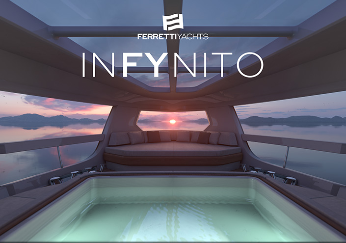 Ferretti Yachts unveils INFYNITO: beyond imagination, a new 70 to 100-foot range that creates a limitless experience of sky and sea.<br />
 
