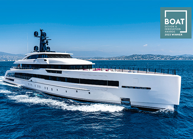 Le superyacht CRN M/Y RIO lauréat du Boat International Design & Innovation Award 2023.<br />
 