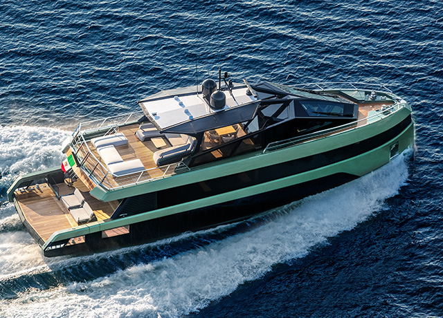 The wallywhy150 makes her debut at the Singapore Yachting Festival 2025.
