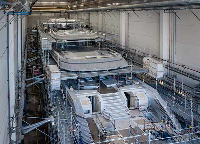 Timeless bespoke design and innovation: 70m CRN M/Y 145 Project Thunderball construction reaches key development stage.<br />
<br />
 