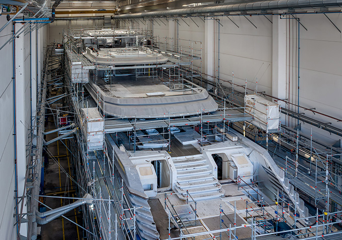 Timeless bespoke design and innovation: 70m CRN M/Y 145 Project Thunderball construction reaches key development stage.<br />
<br />
 