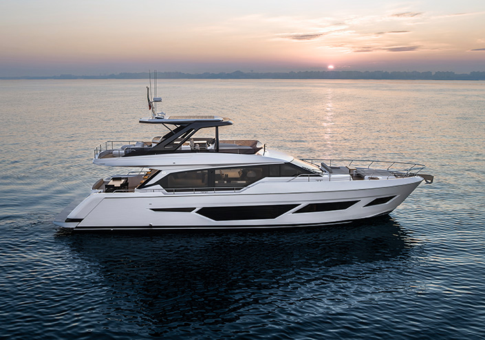 Ferretti Yachts 720: comfort and space at the core of a new on-board experience.<br />
 