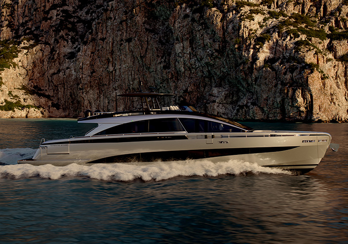 Pershing expands its range and unveils the Pershing GTX90 Project.<br />
 