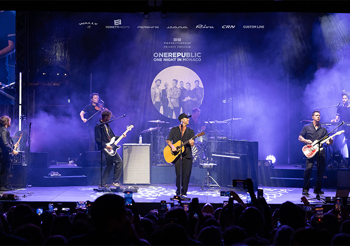 The eleventh Ferretti Group "Private Preview” kicks off the autumn boat show season with an exclusive live performance by OneRepublic.